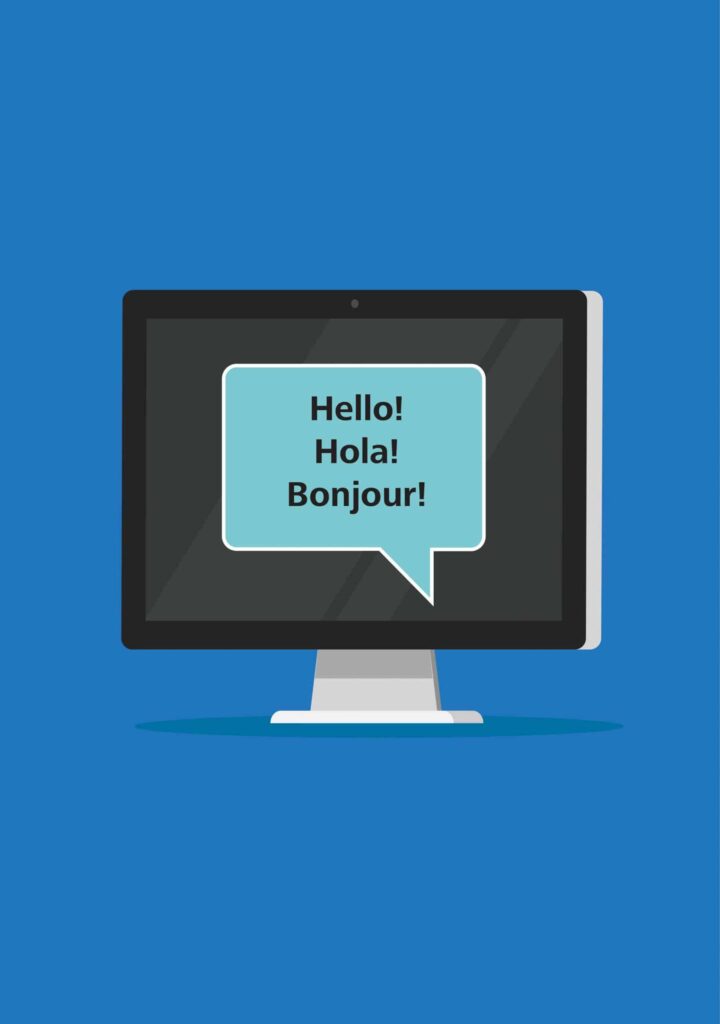 Übersetzer auf Computerbildschirm