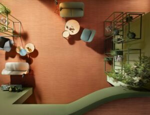 Bild von einem nachhaltigen Vorwerk Flooring Boden aus Vogelperspektive.