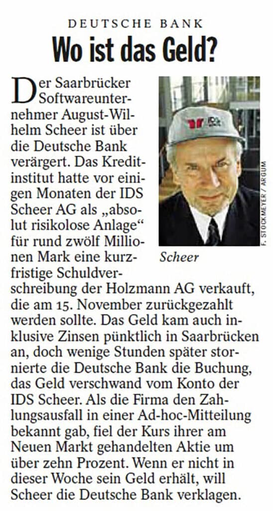 Ausschnitt_Zeitung Wo ist das Geld