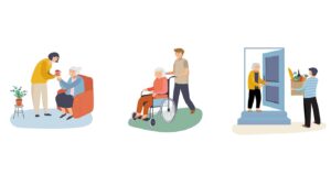 pflegende Personen in Alltagssituationen