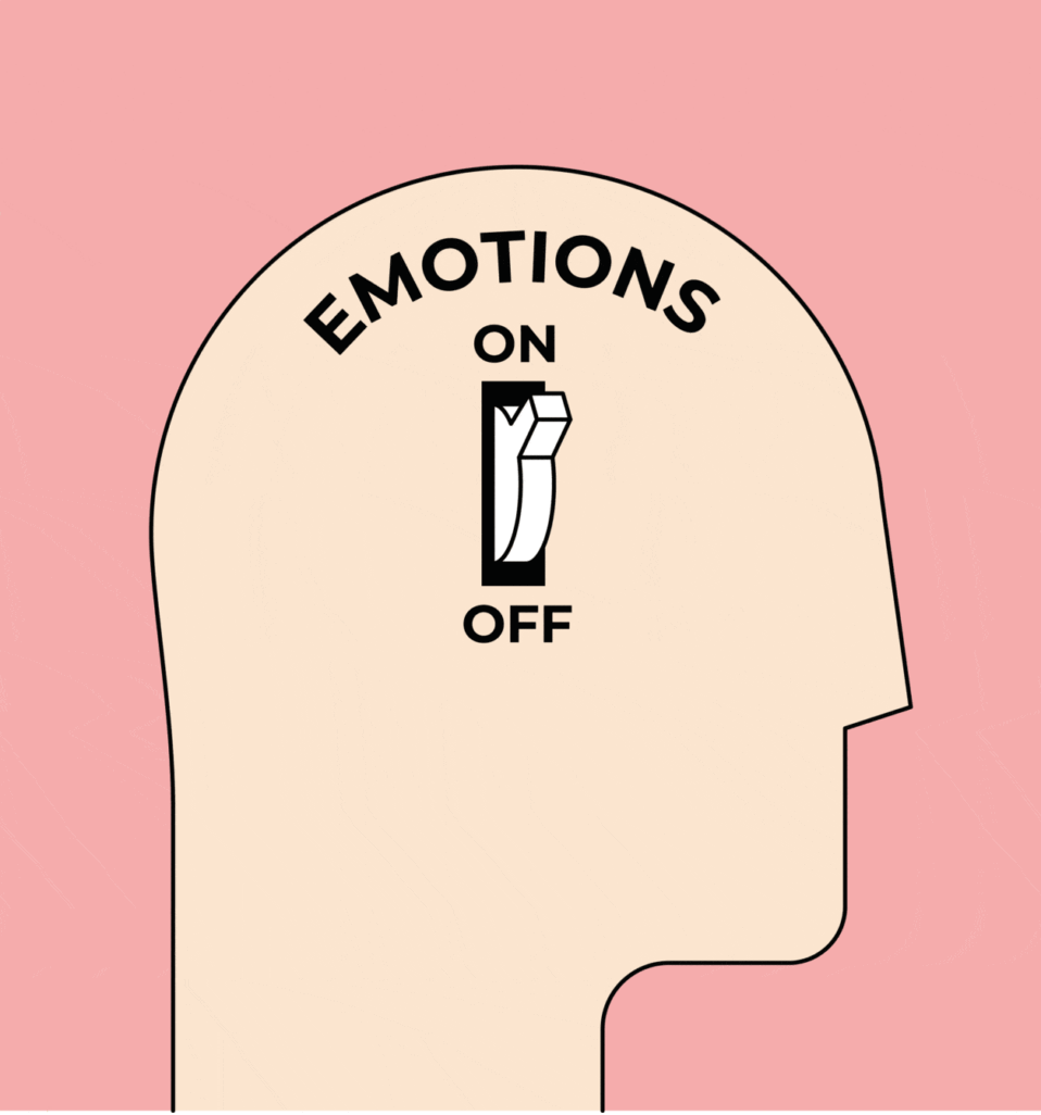 Symbolbild Entscheidungen zwischen Emotionen an oder aus