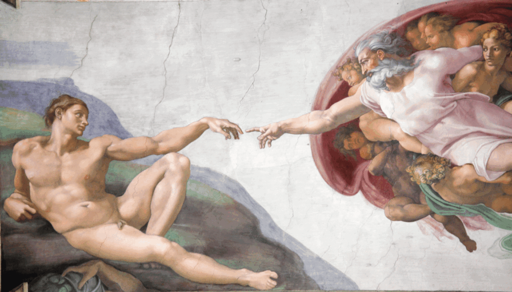 Michelangelo die erschaffung adams