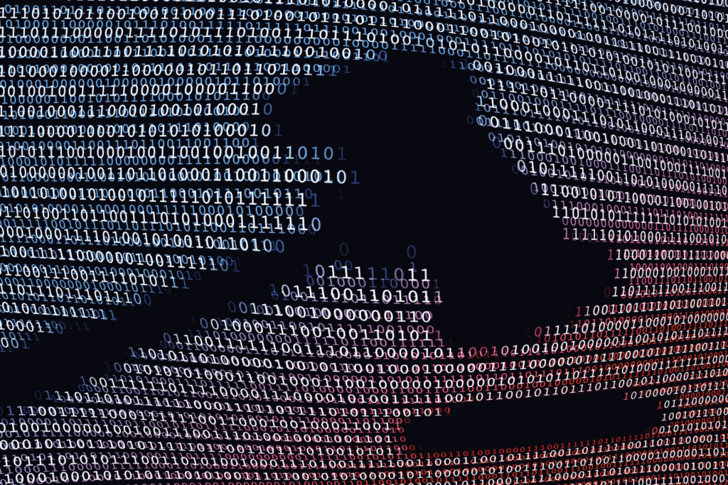 Richterhammer vor Binärcodes