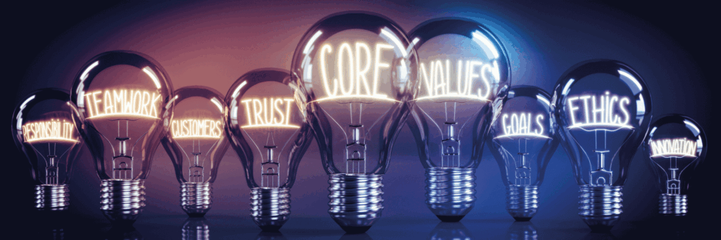 Glühbirnen mit Unternehmenswerten