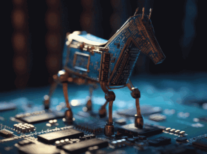 Trojanisches Pferd aus Computerteilen