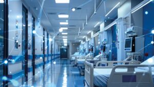 Krankenhausflur mit Betten