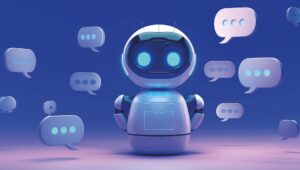 Roboter mit Sprechblasen