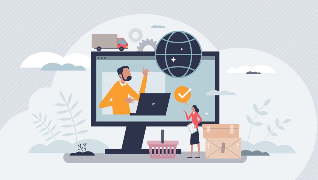 Low-Code als Instrument zur Automatisierung in der Produktion 1 Abstrakte Illustration, die digitale Prozesse darstellt