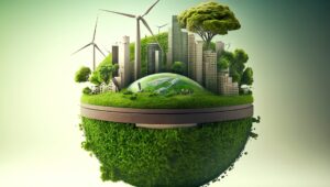 Ökologisches Kleinplanetenkonzept, ökologisches Bild, grüne Erde