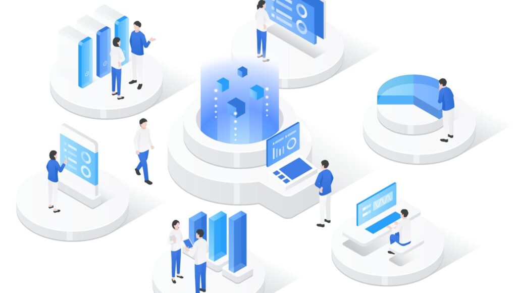 Code statt Klemmbrett: Wie Prozesse intelligent wachsen 1 Illustration: Fortgeschrittene Isometrie für Systemmarketing