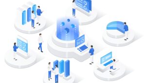 Illustration: Fortgeschrittene Isometrie für Systemmarketing