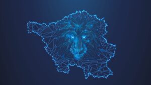 UGS Plakat, digital Karte mit Löwe